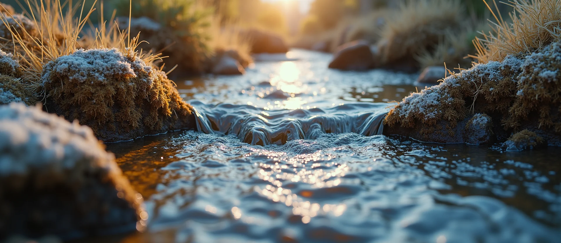 Symbolizing Flow/Cleansing: A local Sagebrush (Artemisia tridentata) clear cold snowmelt stream. - AI Generated