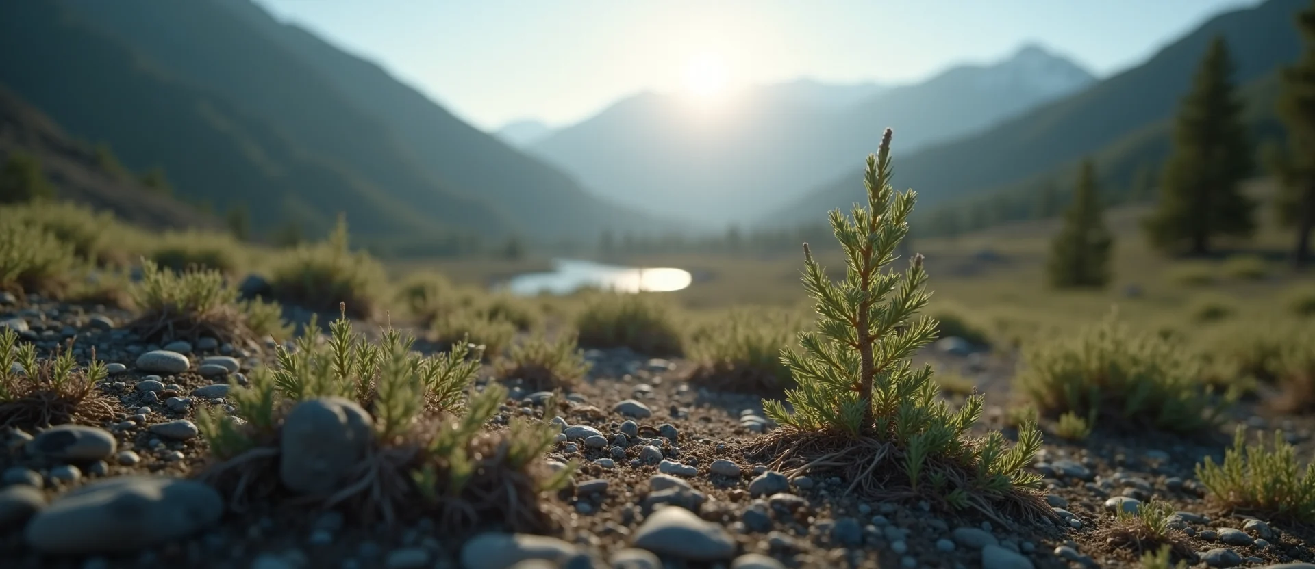 Symbolizing Seed/New Beginning: A local Manzanita sprouting sagebrush seedling. - AI Generated