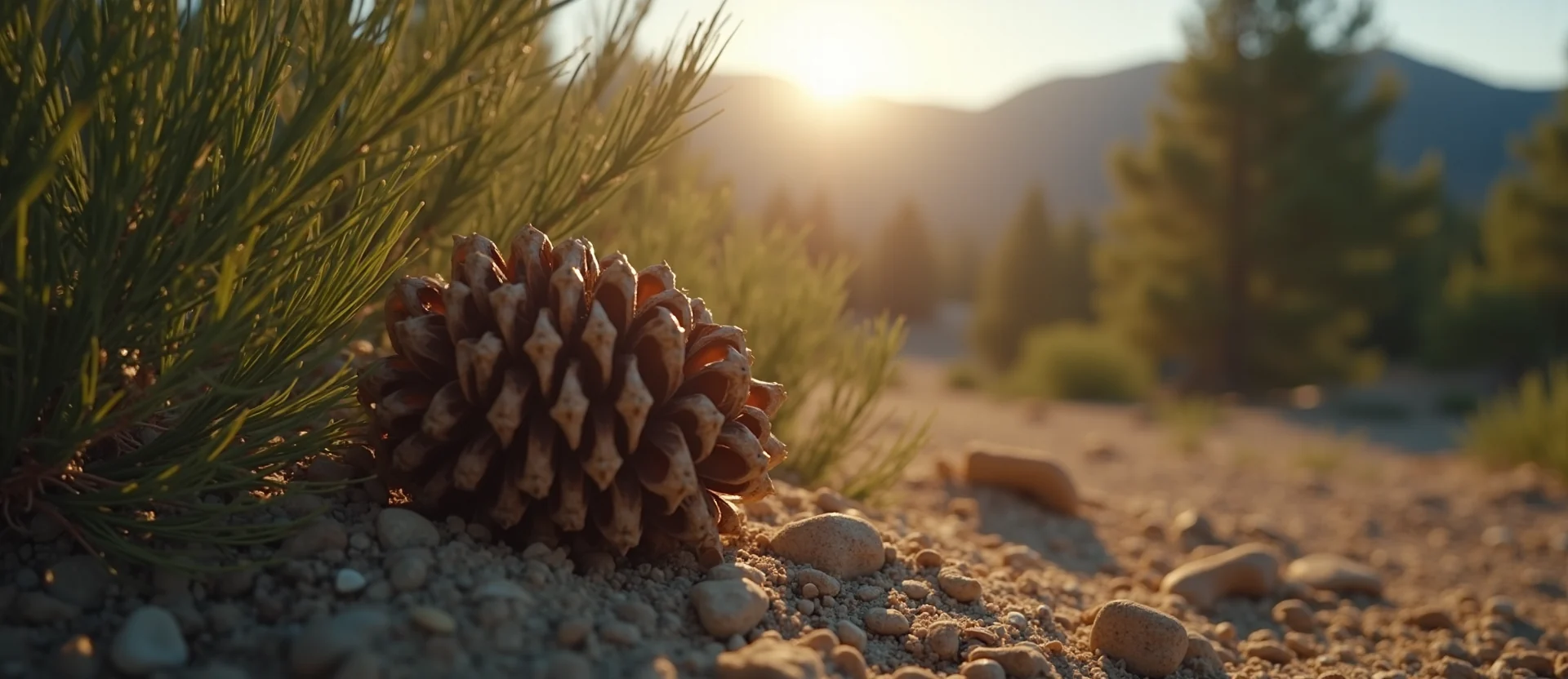 Symbolizing Seed/New Beginning: A local Ponderosa Pine opening pine cone. - AI Generated