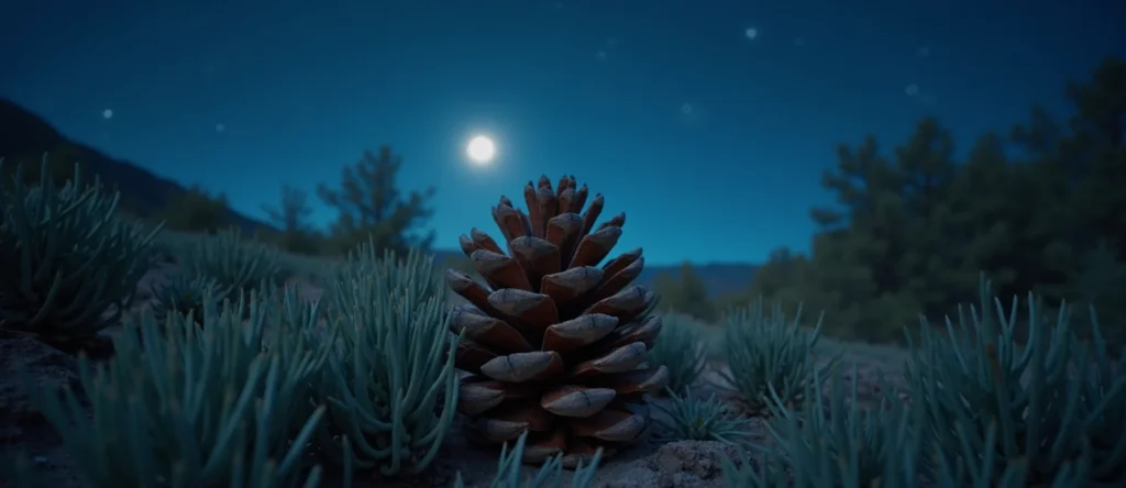 Symbolizing Seed/New Beginning: A local Sagebrush (Artemisia tridentata) opening pine cone. - AI Generated