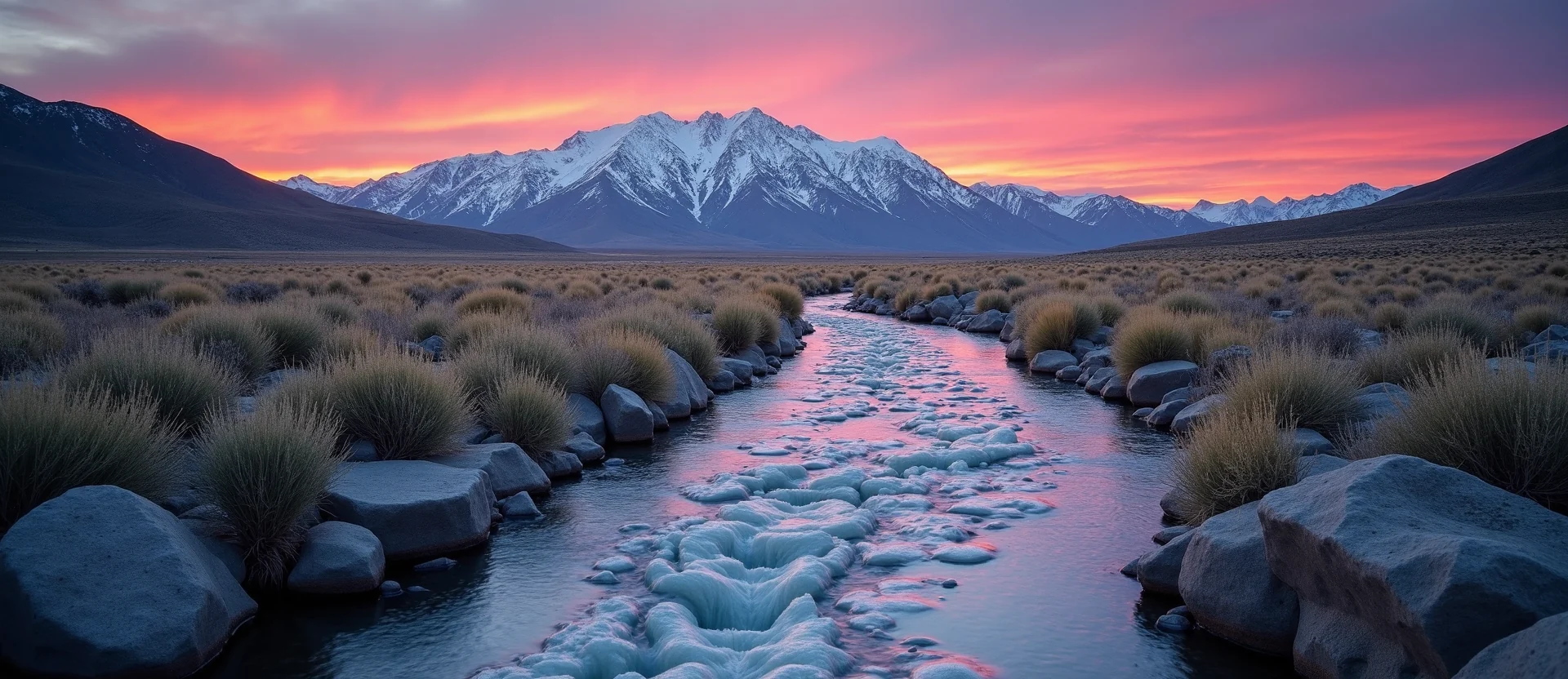 Symbolizing Flow/Cleansing: A local Sagebrush (Artemisia tridentata) clear cold snowmelt stream. - AI Generated