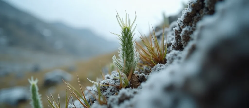 Symbolizing Seed/New Beginning: A local Indian Paintbrush sprouting sagebrush seedling. - AI Generated