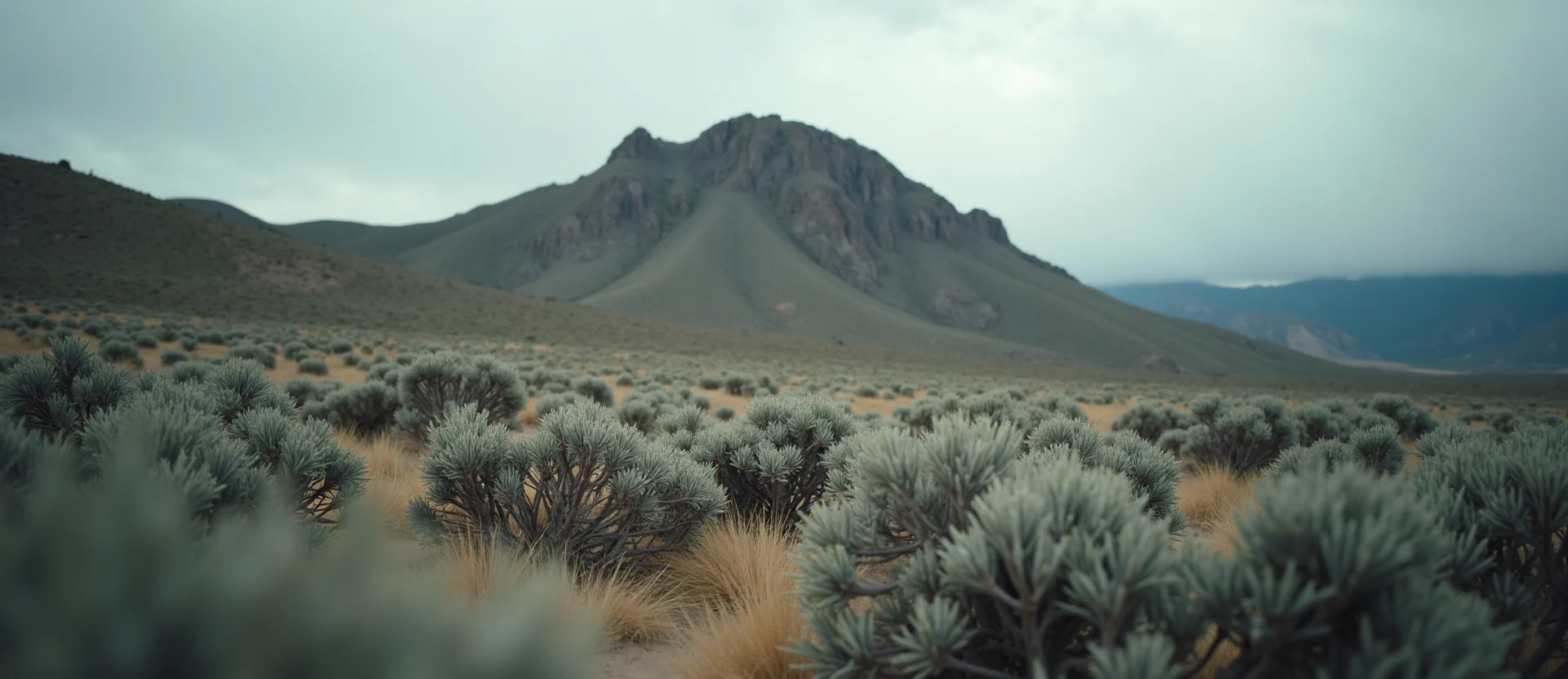 Symbolizing Stability/Peak: A local Desert Peach solid mountain ridge. - AI Generated