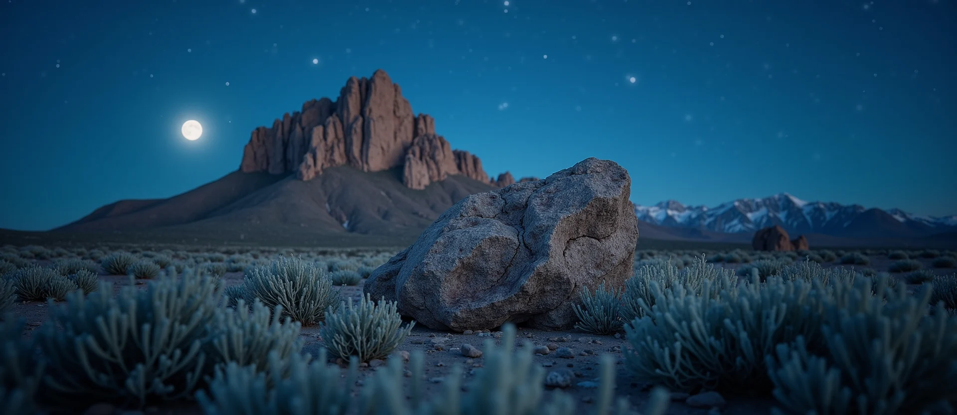 Symbolizing Stability/Peak: A local Rabbitbrush jagged granite peak. - AI Generated