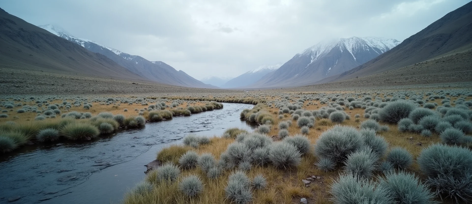 Symbolizing Flow/Cleansing: A local Rabbitbrush clear cold snowmelt stream. - AI Generated