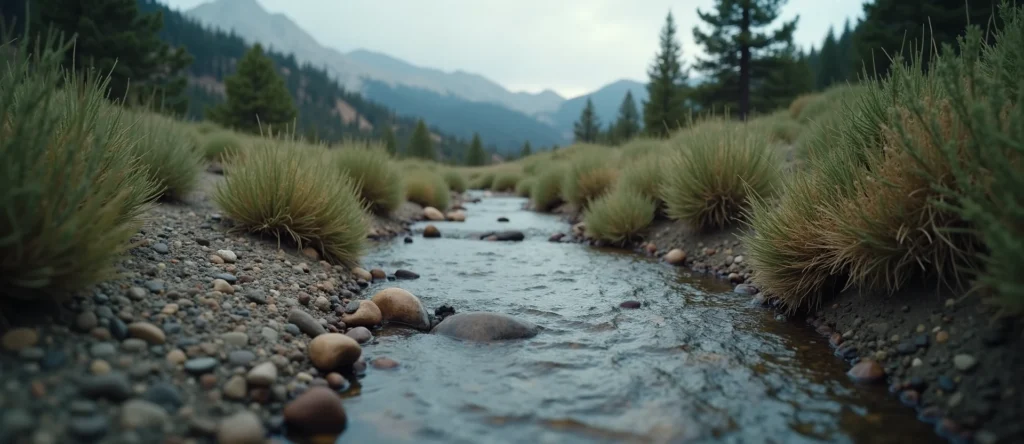 Symbolizing Flow/Cleansing: A local Sierra Juniper babbling mountain creek. - AI Generated