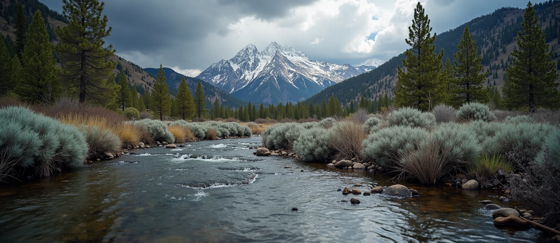 Symbolizing Flow/Cleansing: A local Quaking Aspen clear cold snowmelt stream. - AI Generated