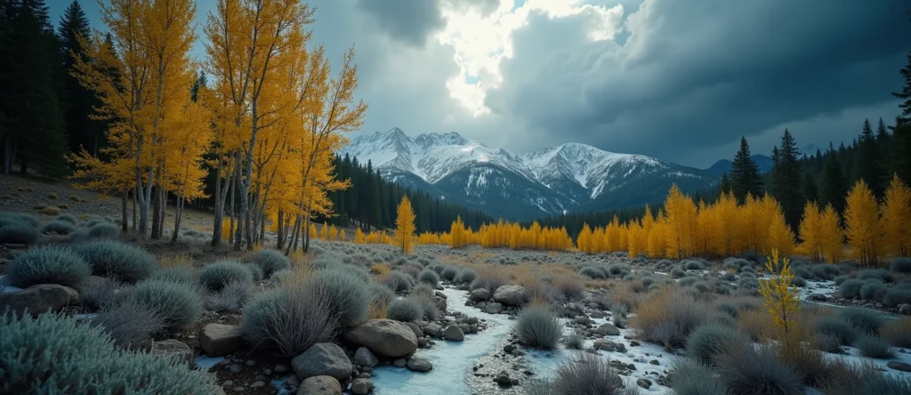 Symbolizing Growth/Resilience: A local Bitterbrush thriving aspen grove. - AI Generated