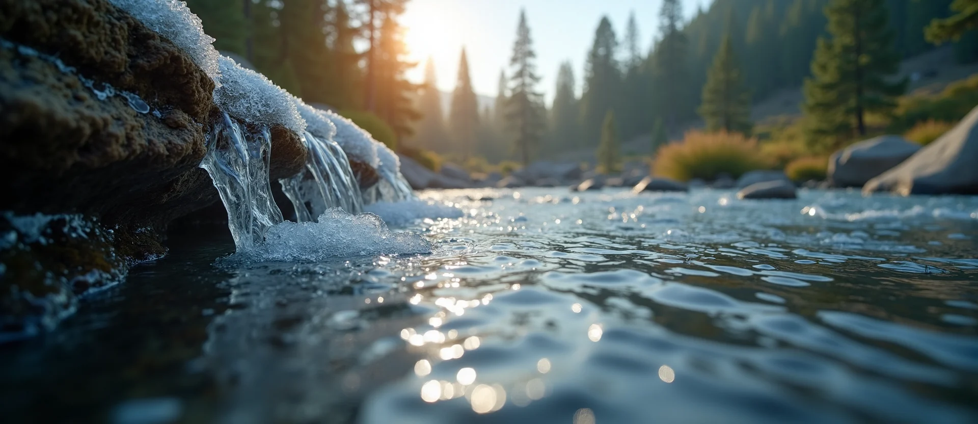 Symbolizing Flow/Cleansing: A local Desert Peach babbling mountain creek. - AI Generated