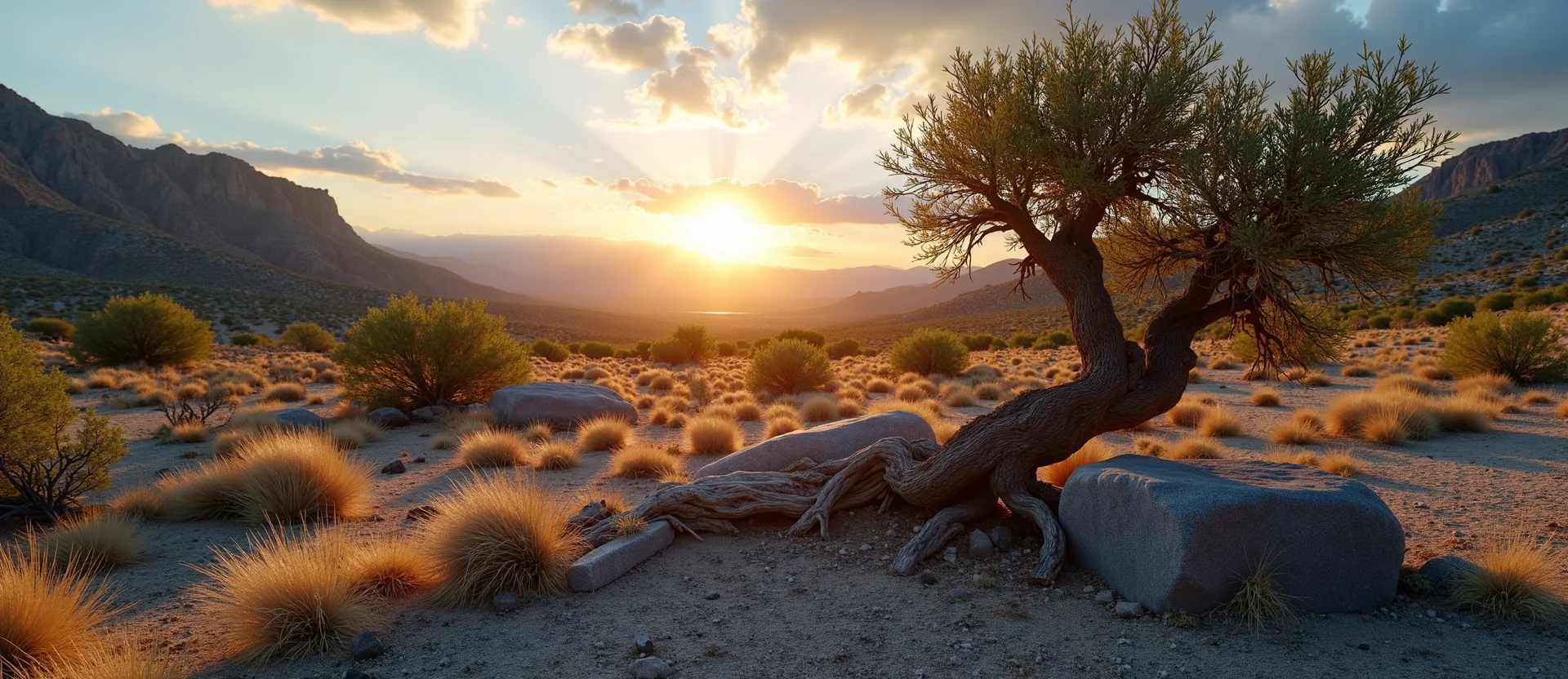 Symbolizing Growth/Resilience: A local Sierra Juniper gnarled juniper roots. - AI Generated