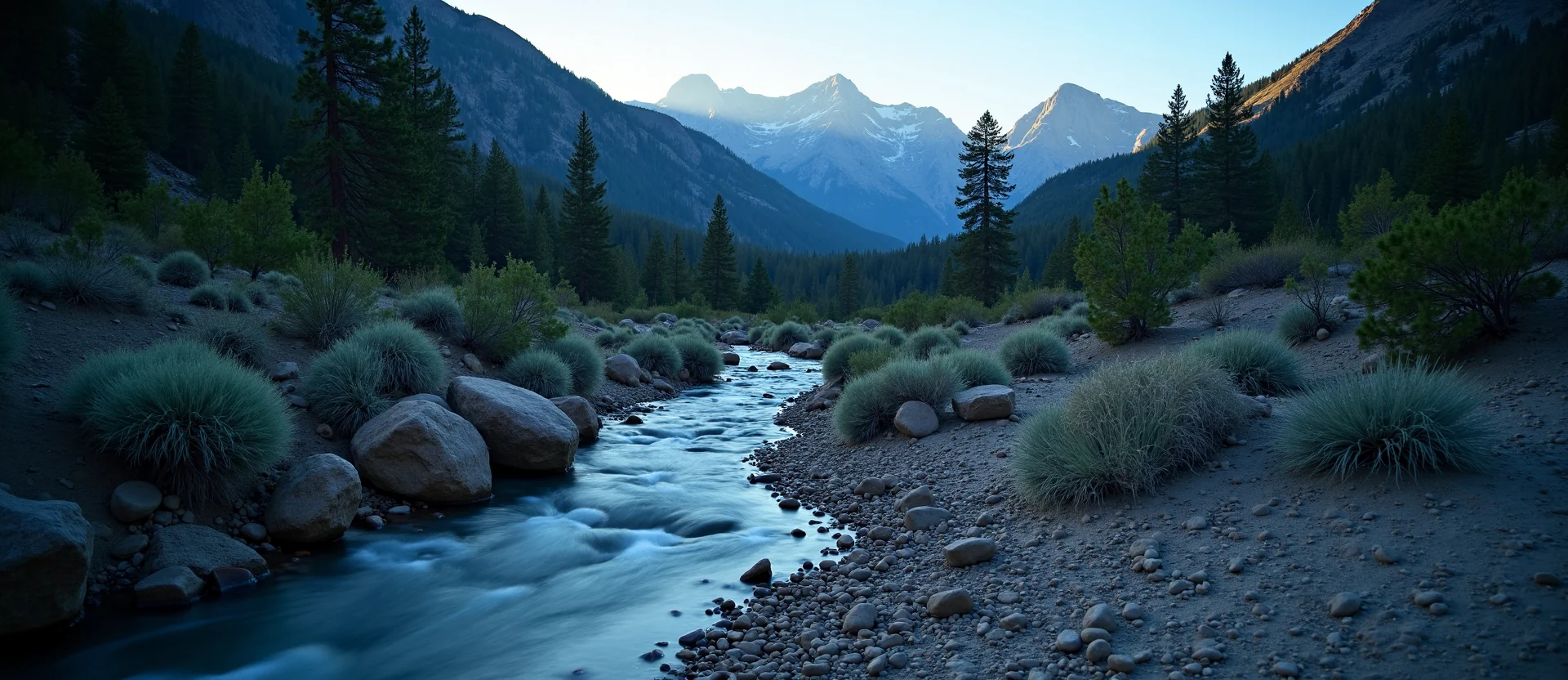 Symbolizing Flow/Cleansing: A local Mountain Mahogany hidden small waterfall. - AI Generated