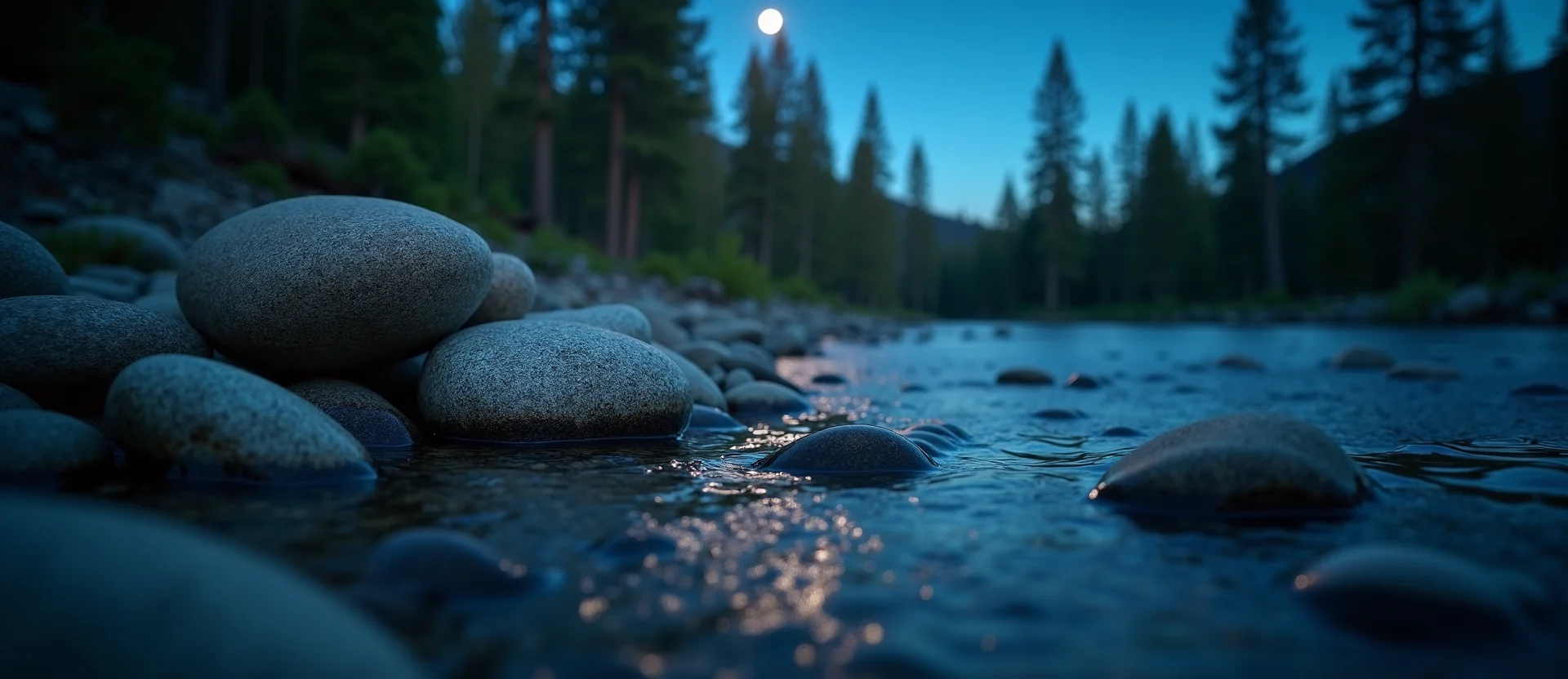 Symbolizing Flow/Cleansing: A local Ponderosa Pine smooth Truckee river stones. - AI Generated