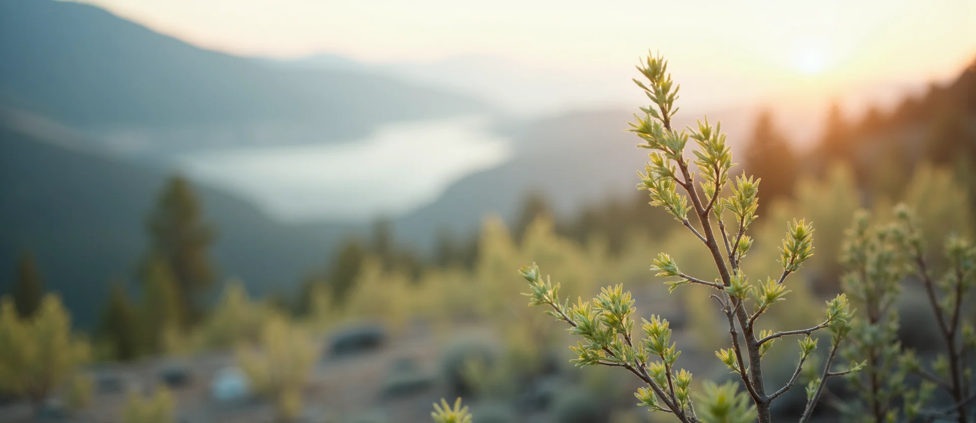 Symbolizing Stability/Peak: A local Rabbitbrush solid mountain ridge. - AI Generated