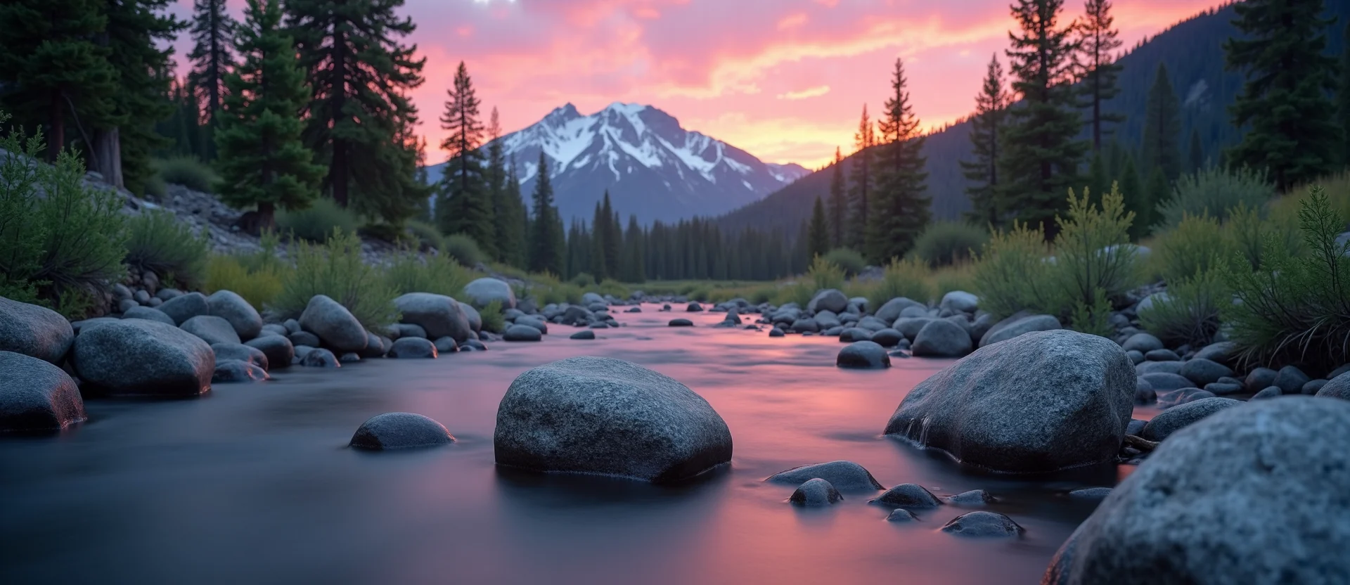 Symbolizing Flow/Cleansing: A local Quaking Aspen smooth Truckee river stones. - AI Generated