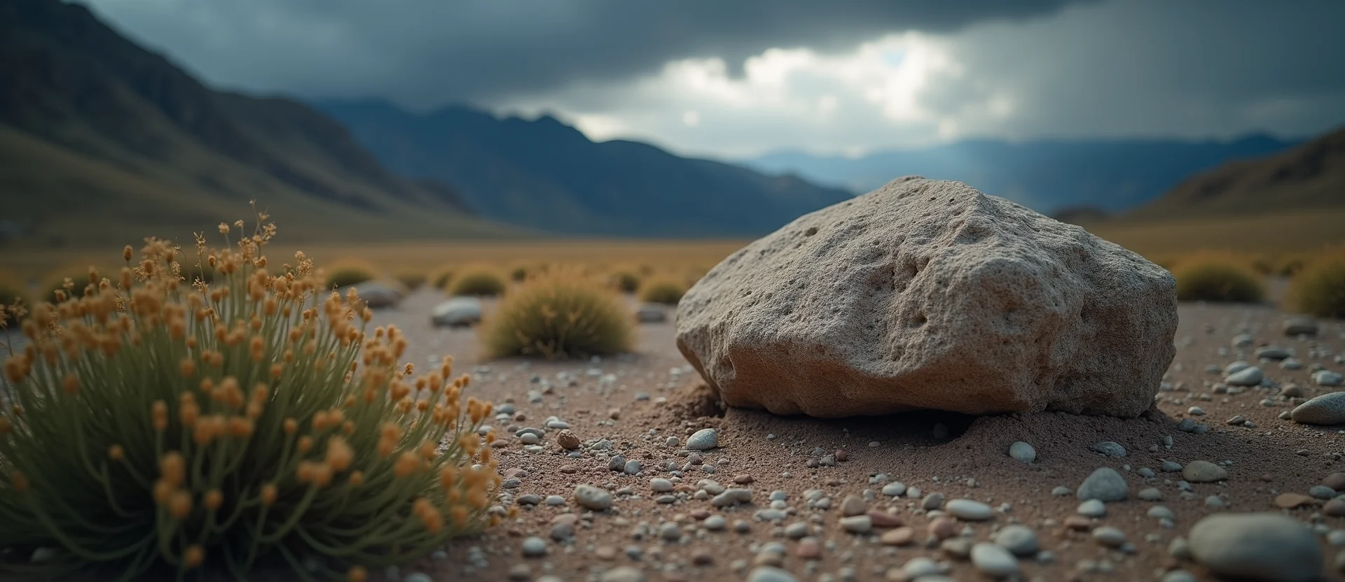Symbolizing Stability/Peak: A local Desert Peach unshakable boulder. - AI Generated