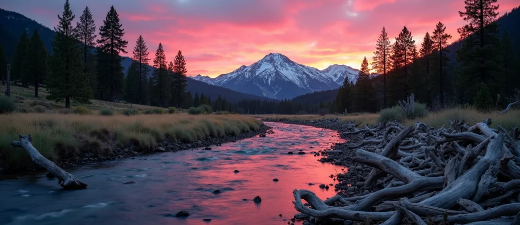 Symbolizing Flow/Cleansing: A local Ponderosa Pine babbling mountain creek. - AI Generated