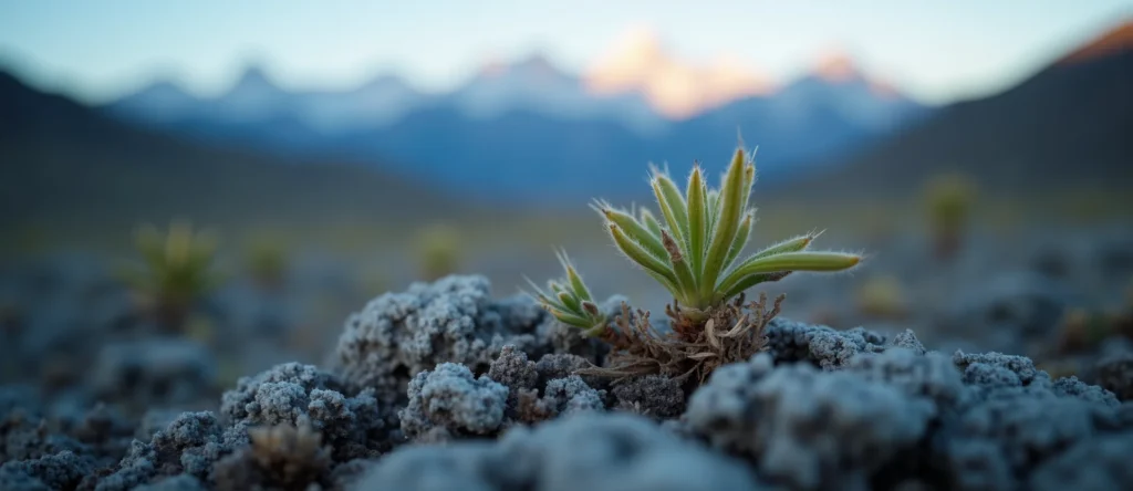 Symbolizing Seed/New Beginning: A local Indian Paintbrush sprouting sagebrush seedling. - AI Generated