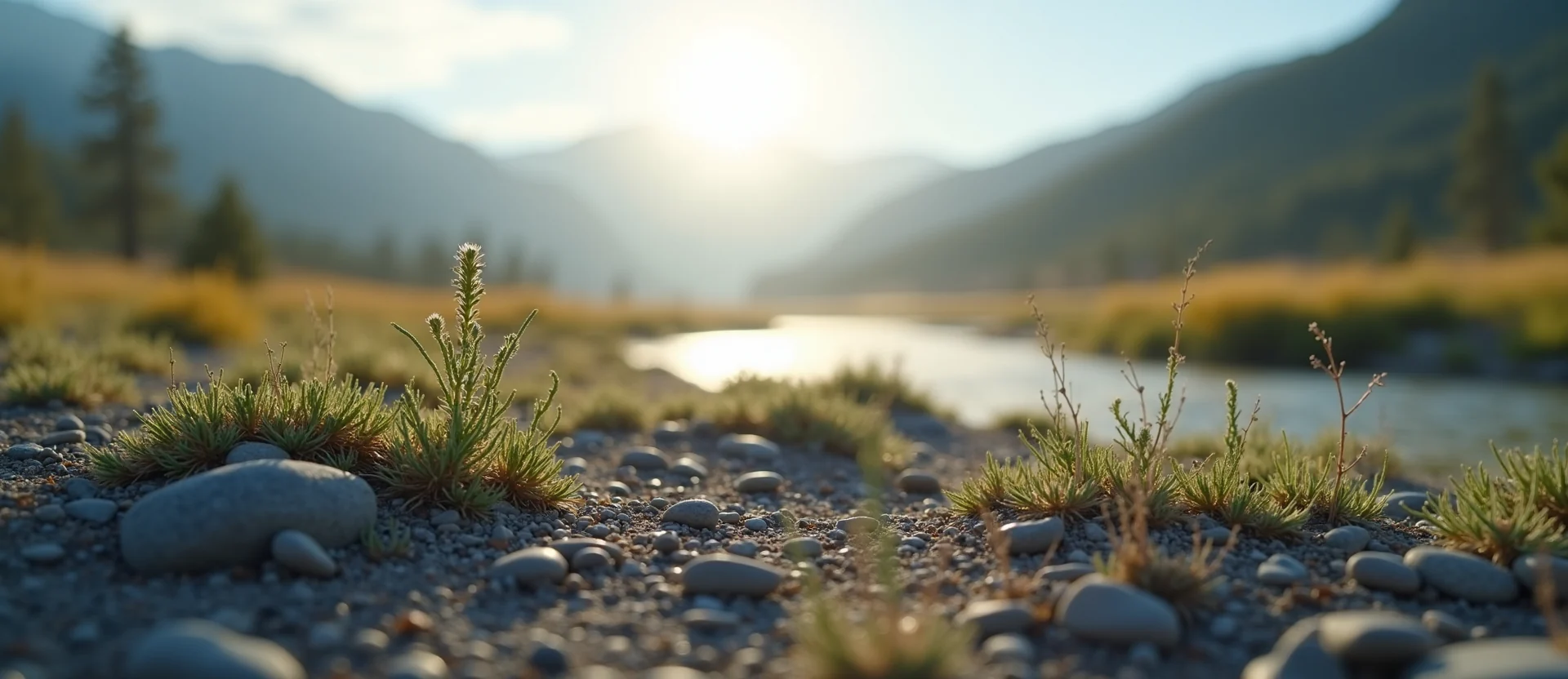Symbolizing Seed/New Beginning: A local Indian Paintbrush sprouting sagebrush seedling. - AI Generated