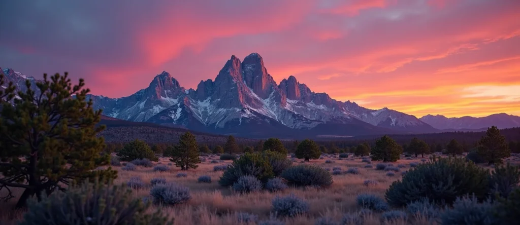 Symbolizing Stability/Peak: A local Mountain Mahogany jagged granite peak. - AI Generated