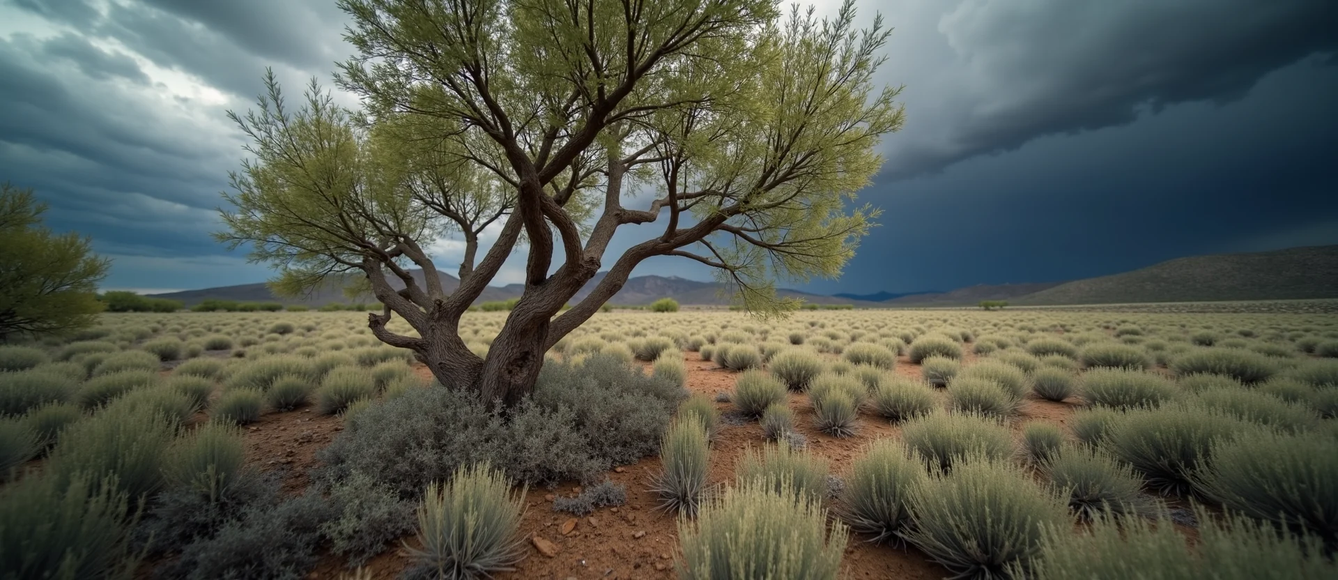Symbolizing Growth/Resilience: A local Sagebrush (Artemisia tridentata) sturdy weathered tree trunk. - AI Generated