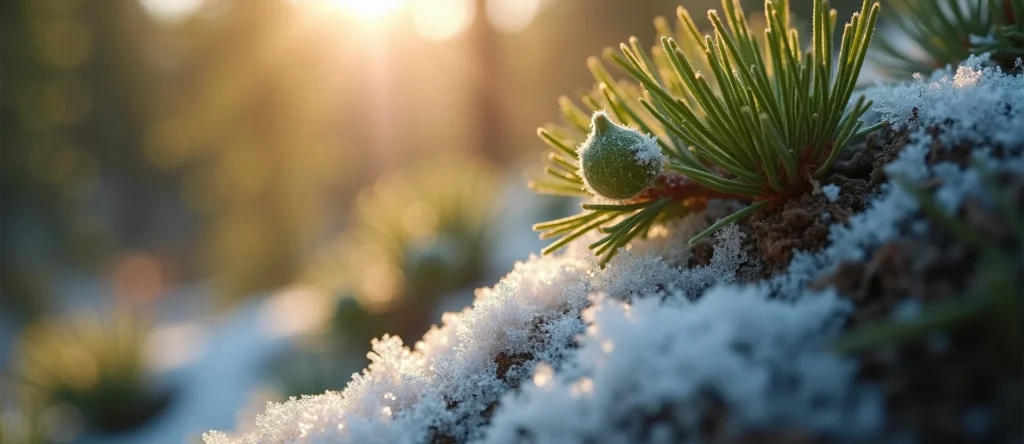 Symbolizing Seed/New Beginning: A local Rabbitbrush new green bud on a branch. - AI Generated