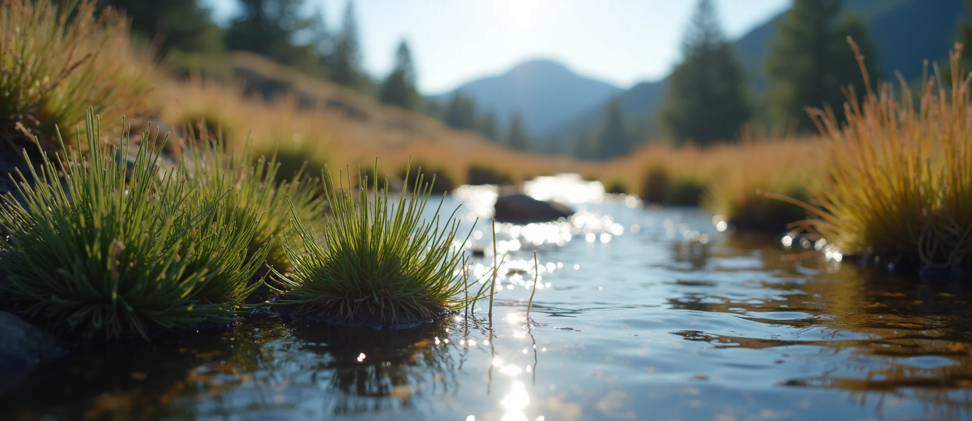 Symbolizing Flow/Cleansing: A local Rabbitbrush clear cold snowmelt stream. - AI Generated