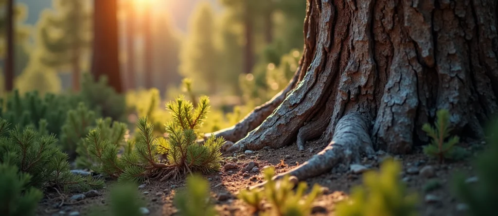 Symbolizing Growth/Resilience: A local Manzanita sturdy weathered tree trunk. - AI Generated