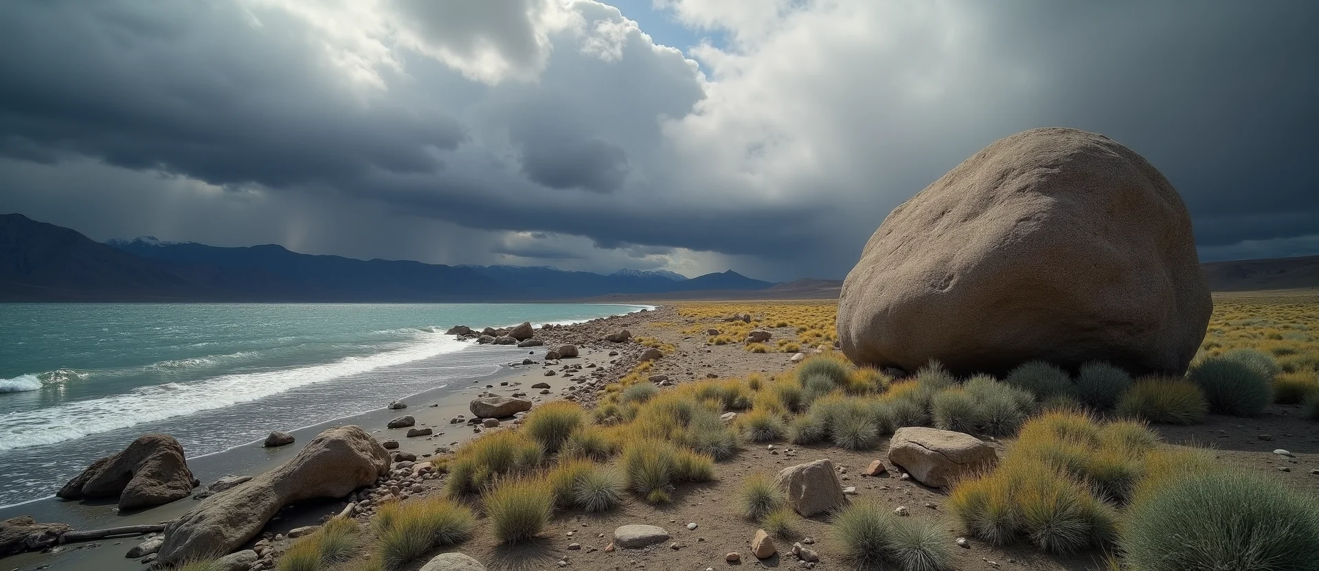 Symbolizing Stability/Peak: A local Sagebrush (Artemisia tridentata) unshakable boulder. - AI Generated