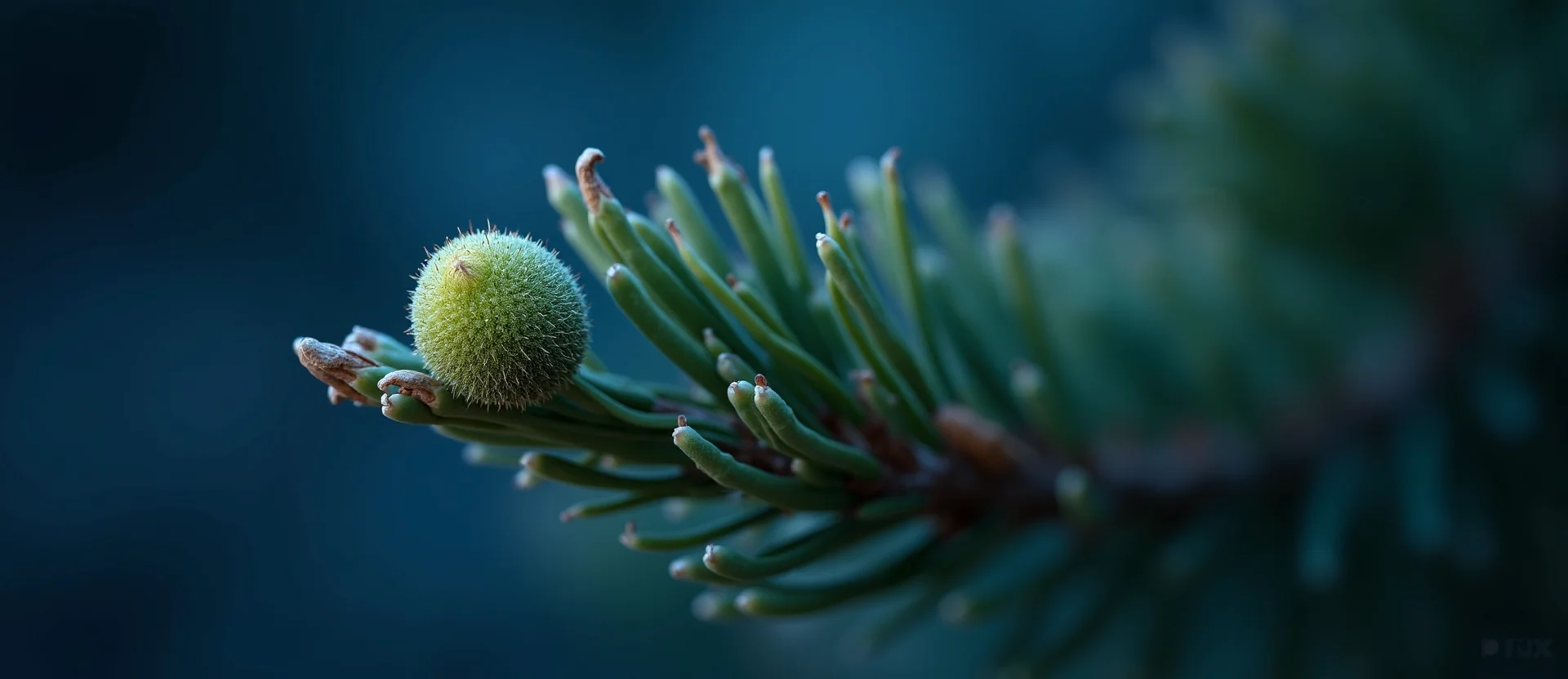 Symbolizing Seed/New Beginning: A local Desert Peach new green bud on a branch. - AI Generated