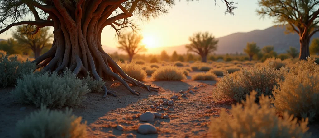 Symbolizing Growth/Resilience: A local Sagebrush (Artemisia tridentata) gnarled juniper roots. - AI Generated