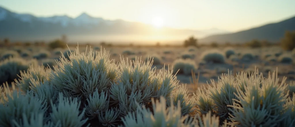 Symbolizing Stability/Peak: A local Indian Paintbrush distant Sierra horizon. - AI Generated