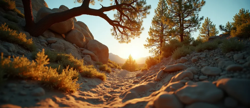 Symbolizing Growth/Resilience: A local Sierra Juniper new branch reaching for the sky. - AI Generated