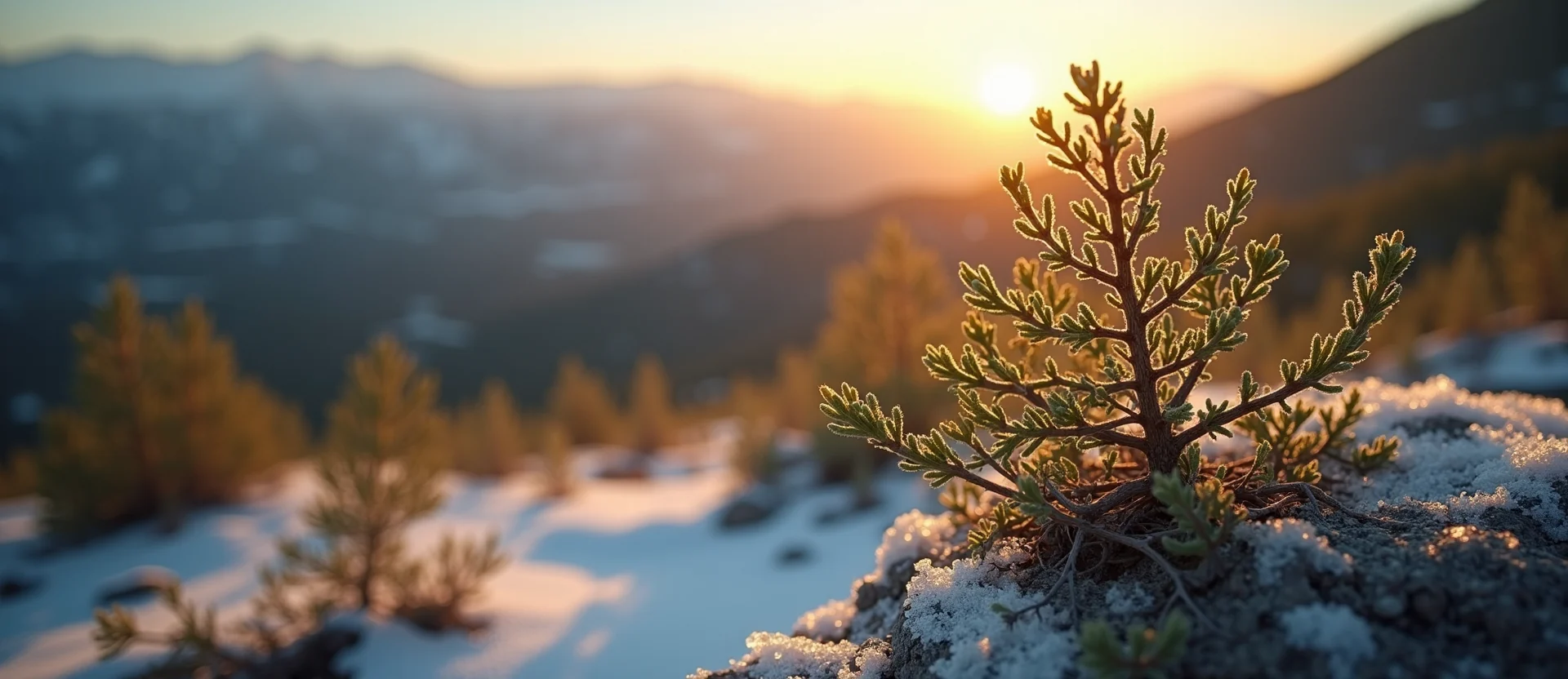 Symbolizing Seed/New Beginning: A local Sierra Juniper new green bud on a branch. - AI Generated