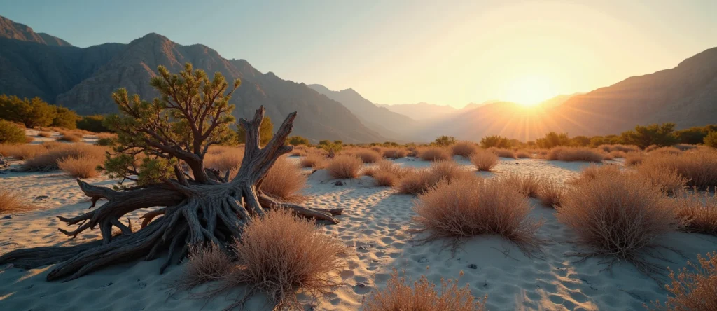 Symbolizing Growth/Resilience: A local Desert Peach gnarled juniper roots. - AI Generated
