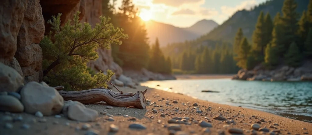 Symbolizing Growth/Resilience: A local Ponderosa Pine tree growing out of a rock cleft. - AI Generated