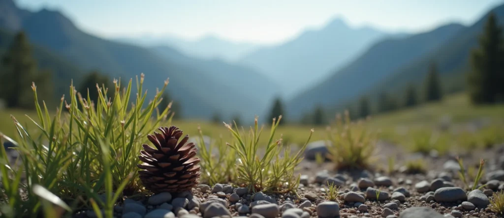 Symbolizing Seed/New Beginning: A local Quaking Aspen opening pine cone. - AI Generated