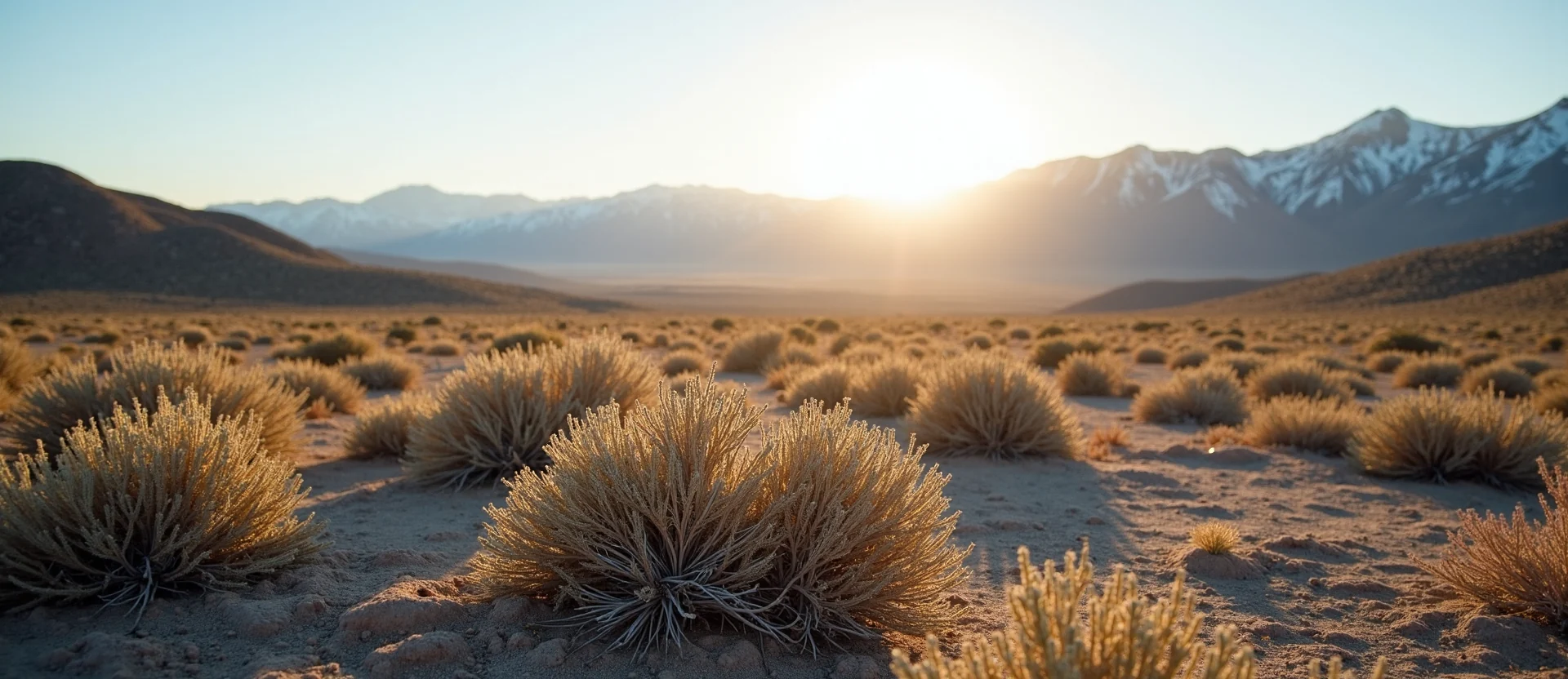 Symbolizing Identity/Local: A local Rabbitbrush Sierra Nevada skyline. - AI Generated
