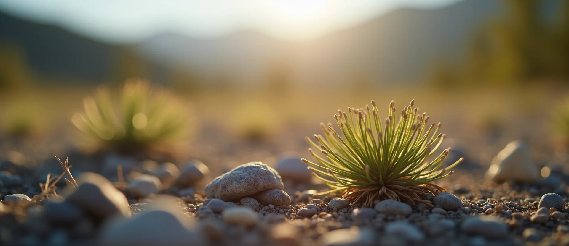 Symbolizing Seed/New Beginning: A local Rabbitbrush single pine seed on dry earth. - AI Generated