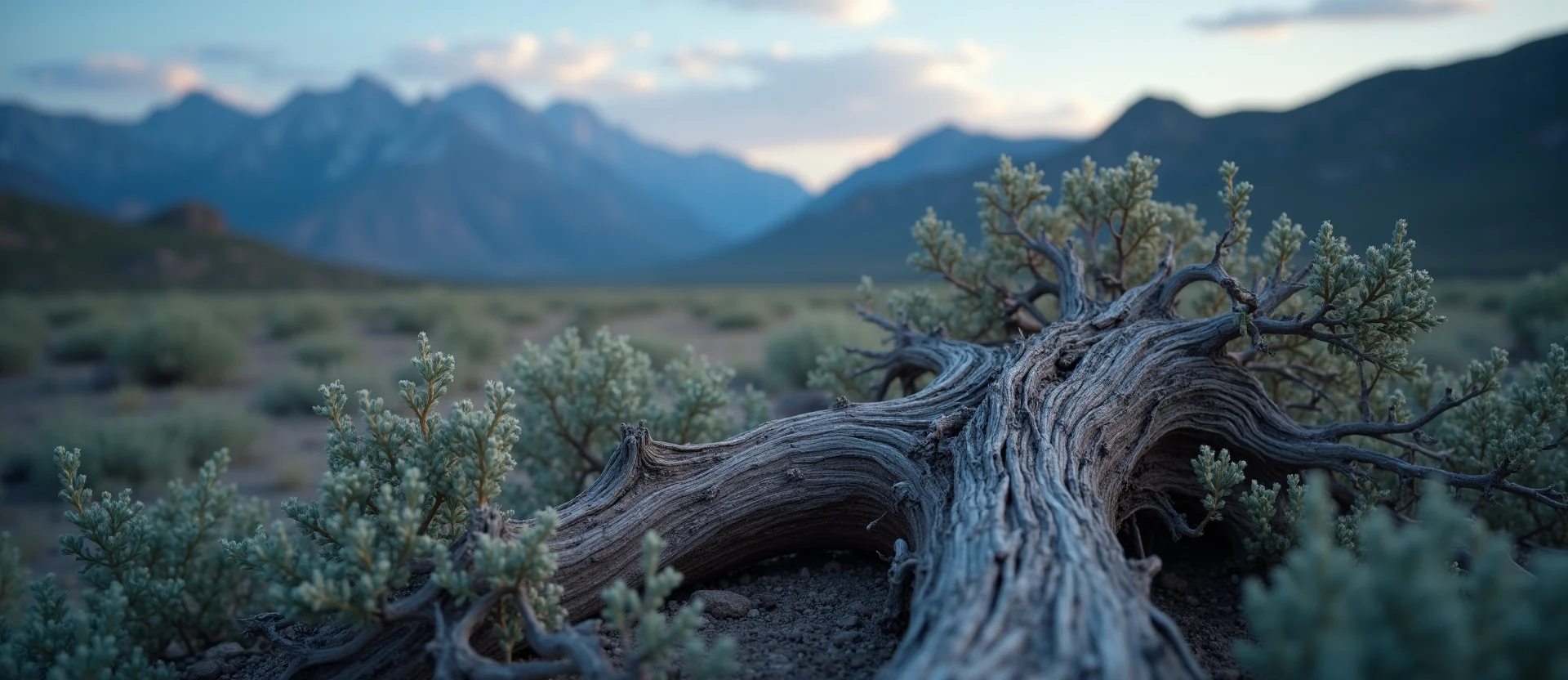 Symbolizing Growth/Resilience: A local Desert Peach gnarled juniper roots. - AI Generated