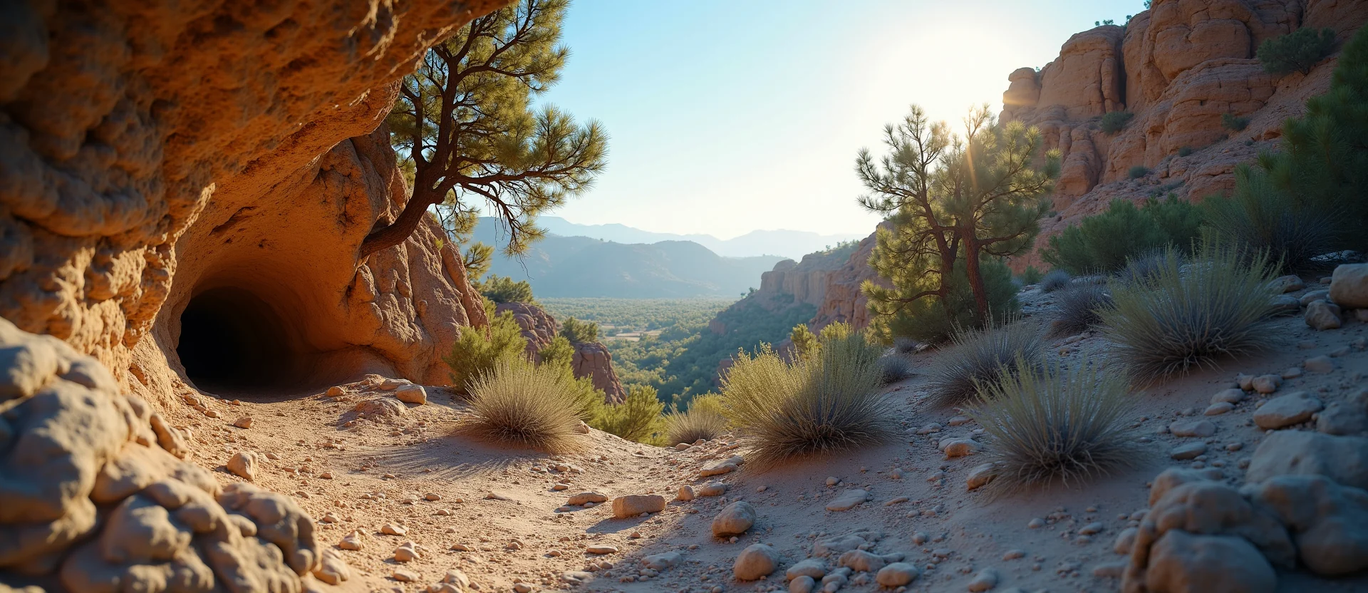 Symbolizing Growth/Resilience: A local Sierra Juniper tree growing out of a rock cleft. - AI Generated