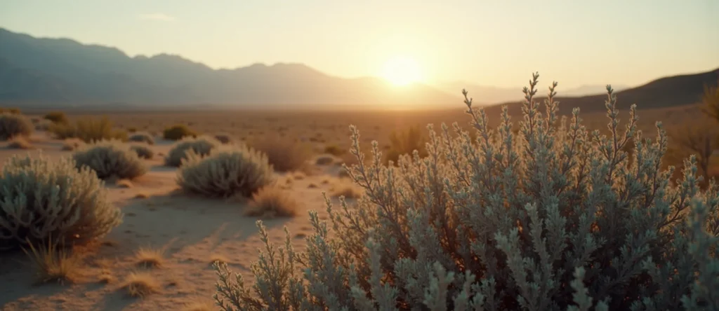 Symbolizing Identity/Local: A local Rabbitbrush Sierra Nevada skyline. - AI Generated