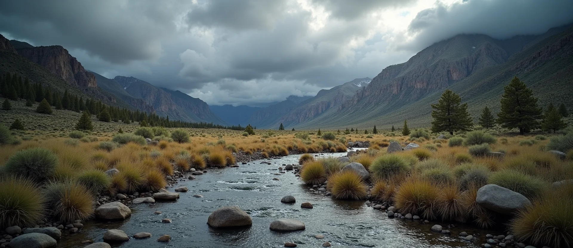 Symbolizing Flow/Cleansing: A local Desert Peach babbling mountain creek. - AI Generated