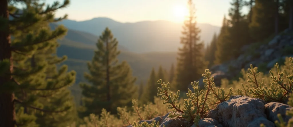 Symbolizing Stability/Peak: A local Sierra Juniper solid mountain ridge. - AI Generated