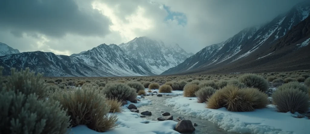 Symbolizing Stability/Peak: A local Rabbitbrush solid mountain ridge. - AI Generated