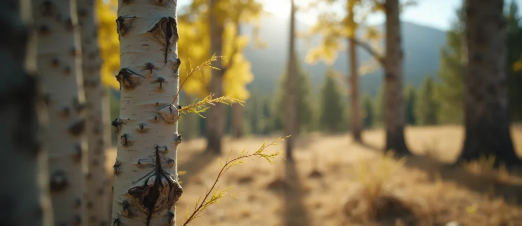 Symbolizing Growth/Resilience: A local Mountain Mahogany thriving aspen grove. - AI Generated