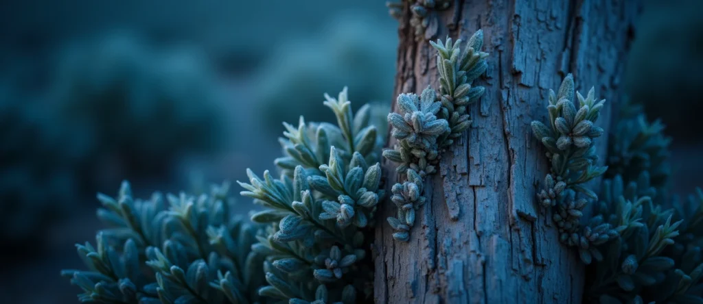 Symbolizing Growth/Resilience: A local Rabbitbrush sturdy weathered tree trunk. - AI Generated