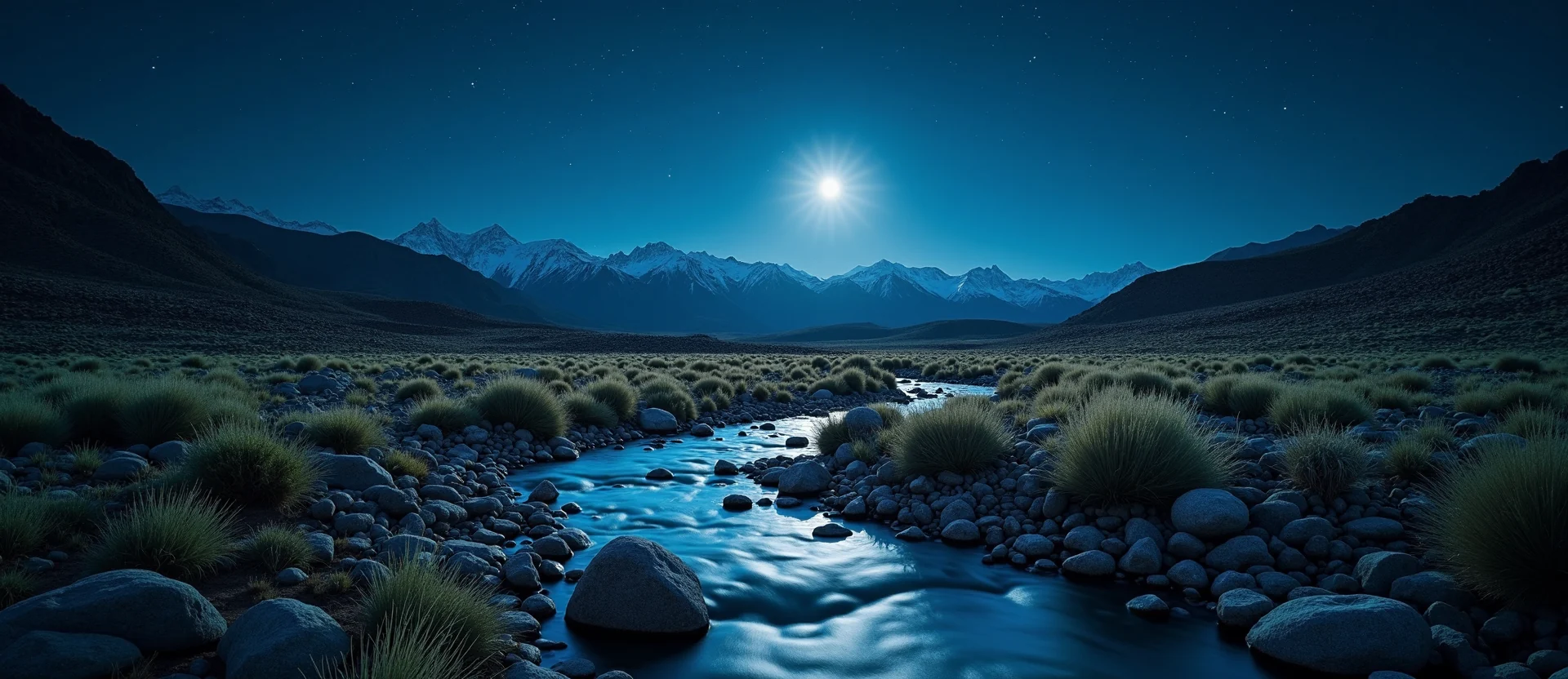 Symbolizing Flow/Cleansing: A local Rabbitbrush clear cold snowmelt stream. - AI Generated