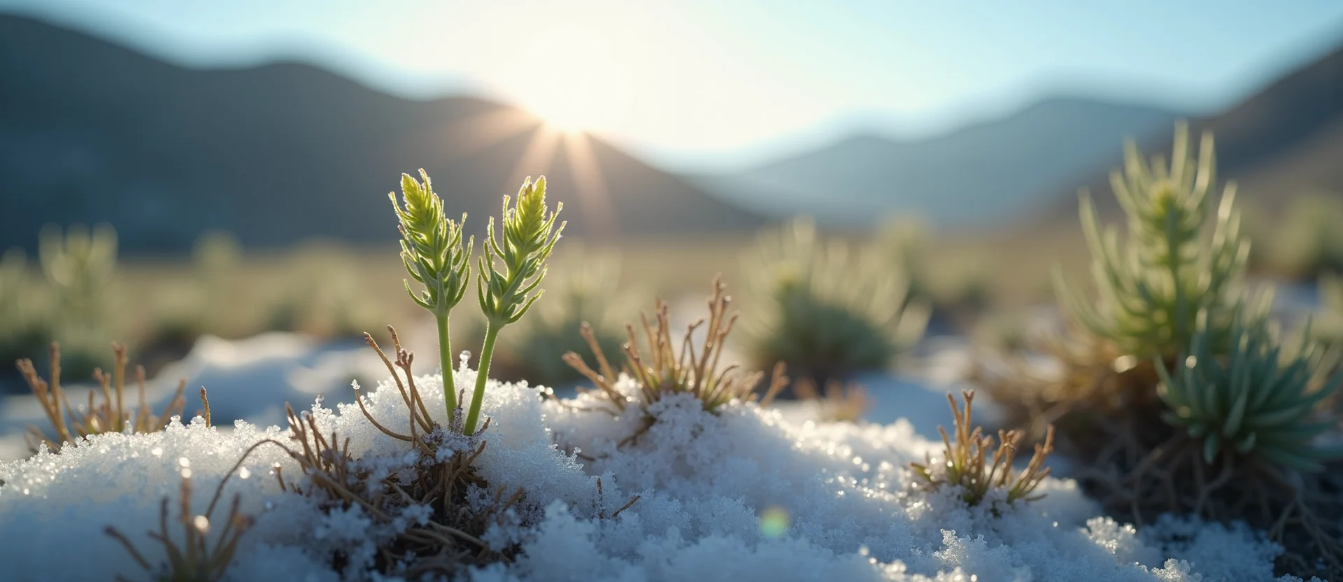 Symbolizing Seed/New Beginning: A local Sagebrush (Artemisia tridentata) sprouting sagebrush seedling. - AI Generated