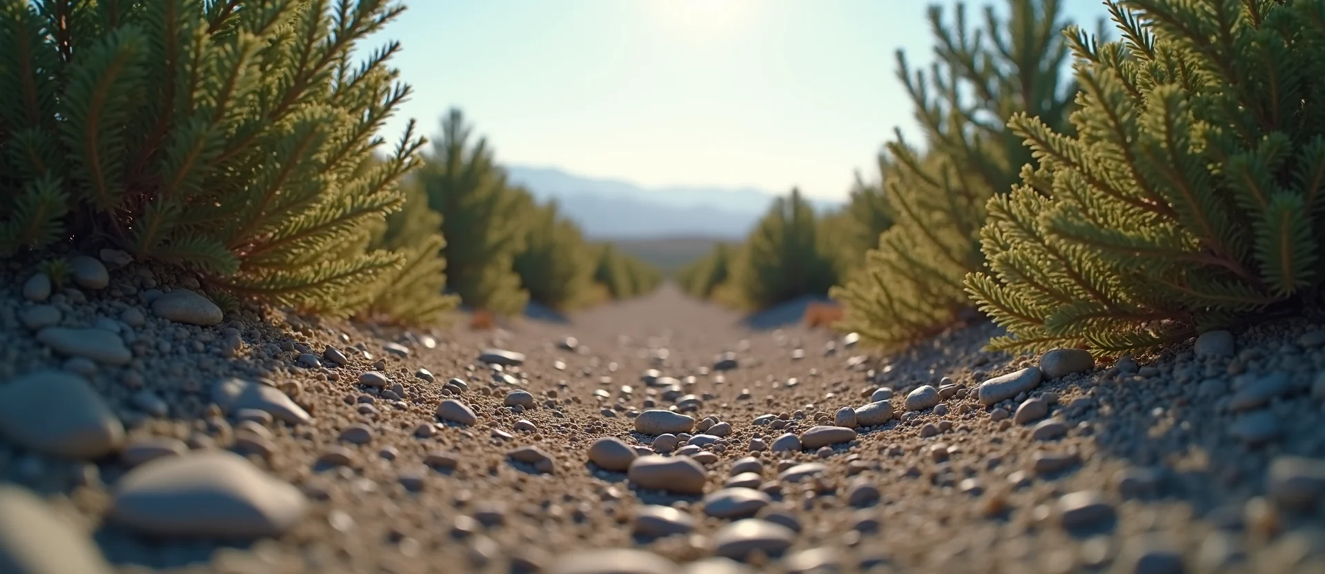Symbolizing Stability/Peak: A local Sierra Juniper distant Sierra horizon. - AI Generated
