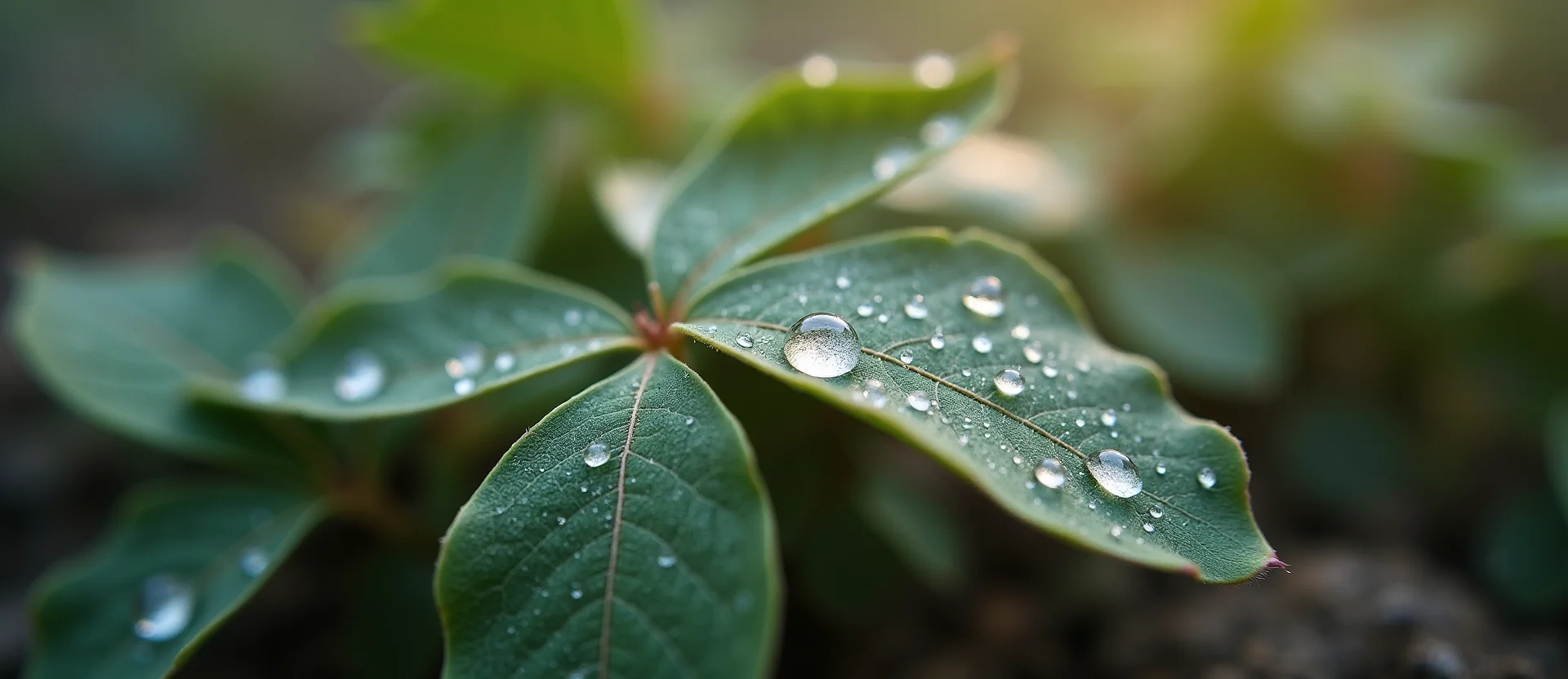 Symbolizing Flow/Cleansing: A local Rabbitbrush raindrops on desert leaves. - AI Generated